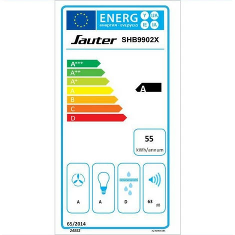 Hotte Décorative Murale 90cm 63db 729m3/h Inox - Shb9902x - Sauter - Inox 4 Hotte Décorative Murale 90cm 63db 729m3/h Inox - Shb9902x - Sauter - Inox – Image 2