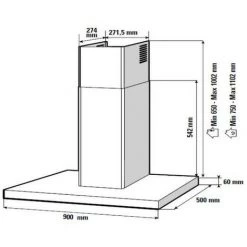 Hotte Décorative Murale 90cm 63db 729m3/h Inox - Shb9902x - Sauter - Inox 8 Hotte Décorative Murale 90cm 63db 729m3/h Inox - Shb9902x - Sauter - Inox -Sauter Soldes 30291388 3