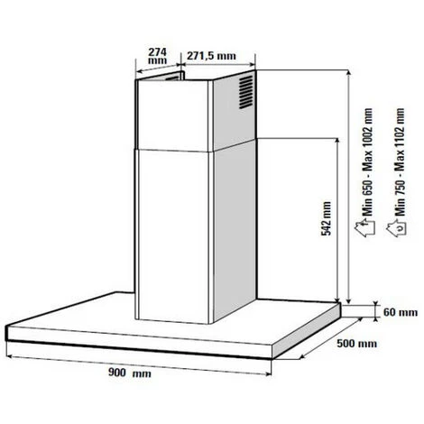 Hotte Décorative Murale 90cm 63db 729m3/h Inox - Shb9902x - Sauter - Inox 5 Hotte Décorative Murale 90cm 63db 729m3/h Inox - Shb9902x - Sauter - Inox – Image 3