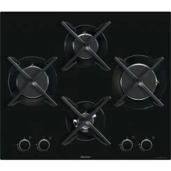 SAUTER SPG9465B - Table De Cuisson Gaz - 4 Foyers - 60 Cm - Verre Trempé - Noir