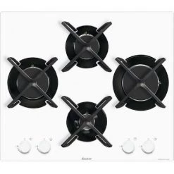 SAUTER SPG9465W - Table De Cuisson Gaz - 4 Foyers - 60 Cm - Verre Trempé - Blanc - Blanc