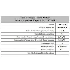 Four Intégrable Multifonction 73l 60cm A+ Pyrolyse Noir - Sop6416lb - Sauter - Noir 9 Four Intégrable Multifonction 73l 60cm A+ Pyrolyse Noir - Sop6416lb - Sauter - Noir -Sauter Soldes 53909328 4