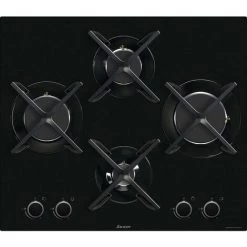 Table Verre Gaz 60cm 4 Foyers Noir - Spg9465b - Sauter - Noir