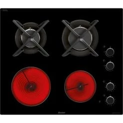 Table De Cuisson Mixte 60cm 4 Feux Noir - Spg9466mb - Sauter - Noir