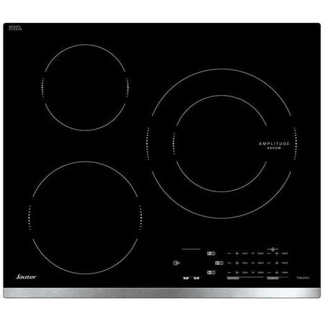 SAUTER Plaque De Cuisson Induction 3 Foyers 4000W Noir - Noir 3 SAUTER Plaque De Cuisson Induction 3 Foyers 4000W Noir - Noir