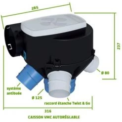 SAUTER Kit VMC Simple Flux Autoréglable à Détection D'humidité Agalina -Sauter Soldes 67451895 3