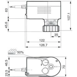 Sauter AVM104F020 - Moteur Vanne 3 Voies - 230V - Jaune